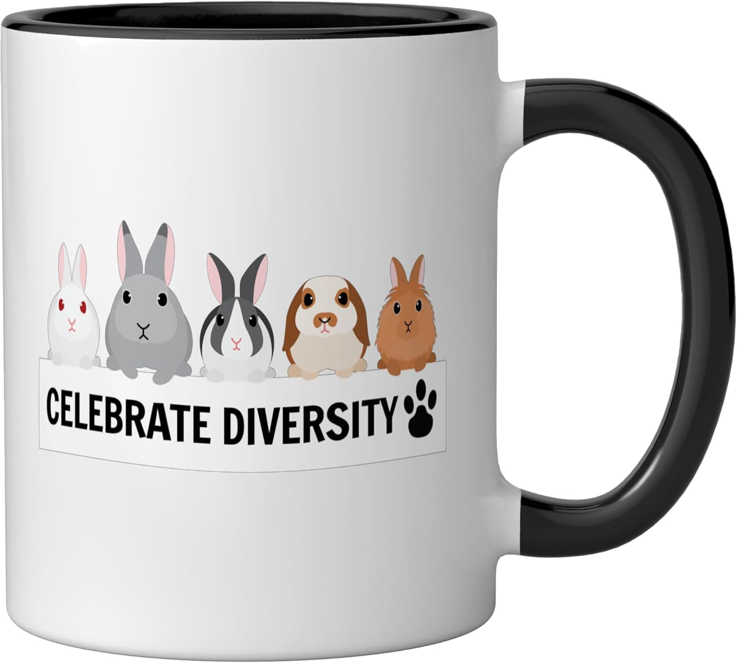 Taza cerámica para amantes de conejos con diseño diverso y adorable
