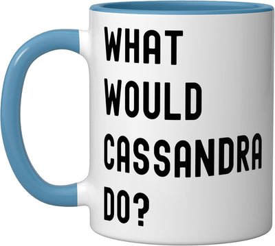 Taza de cerámica What Would Cassandra Do? Azul/Blanco