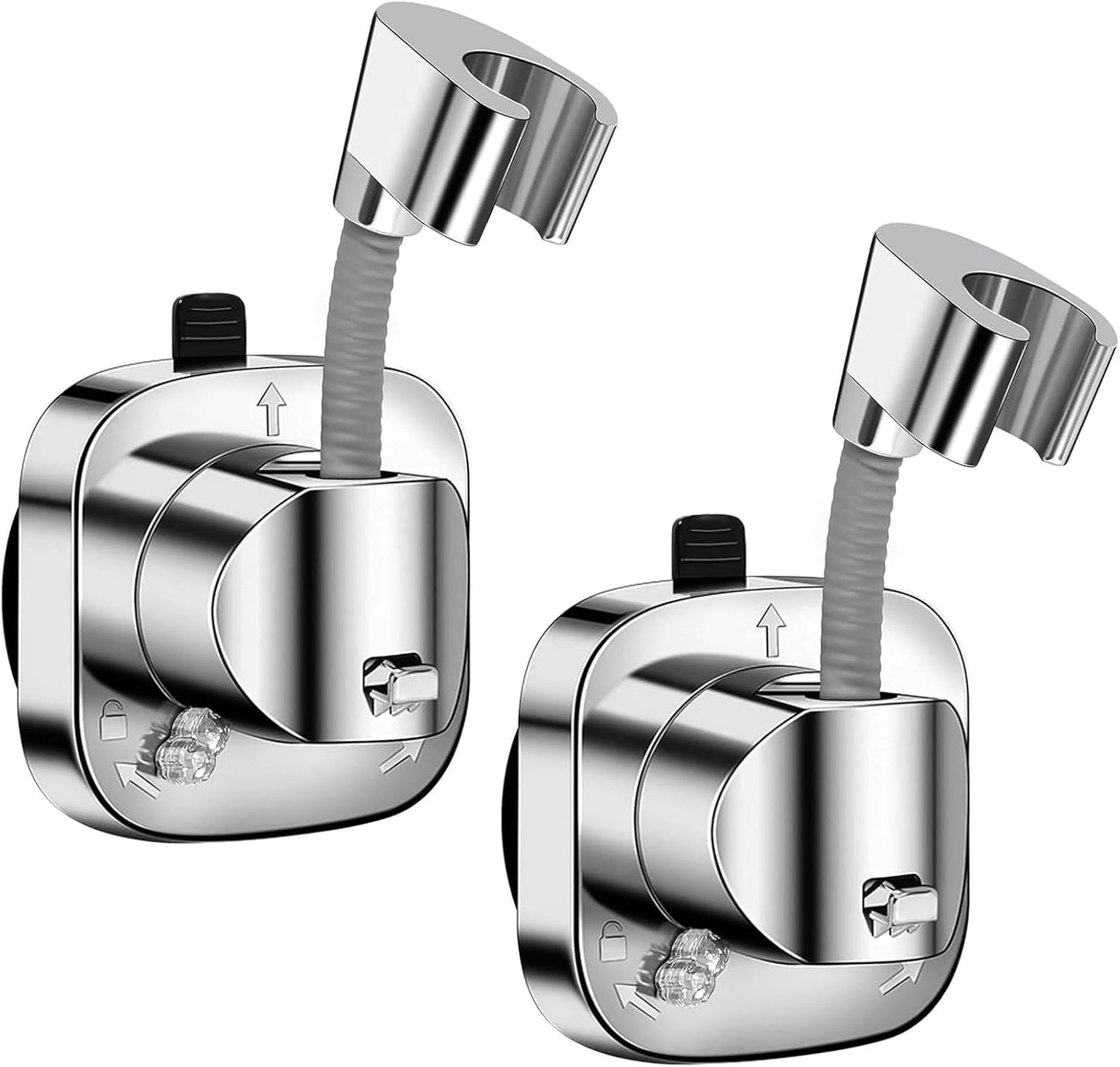 2 Soportes Cabezal Ducha Ajustables 360° Con Ventosa