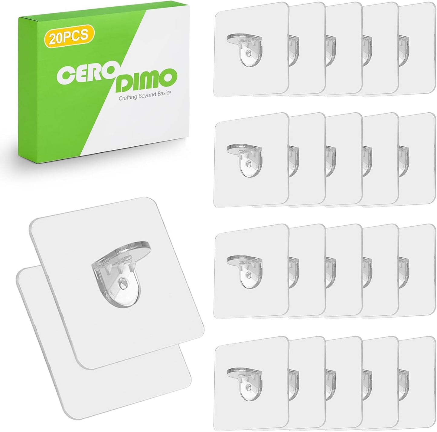 20 Soportes Autoadhesivos Resistentes para Estantes Cocina Ducha