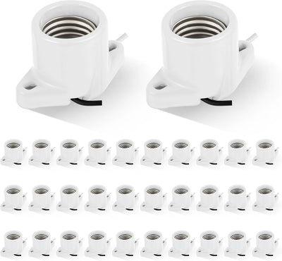30 Pzas Soporte E26 Porcelana Base Roscada 6pulg