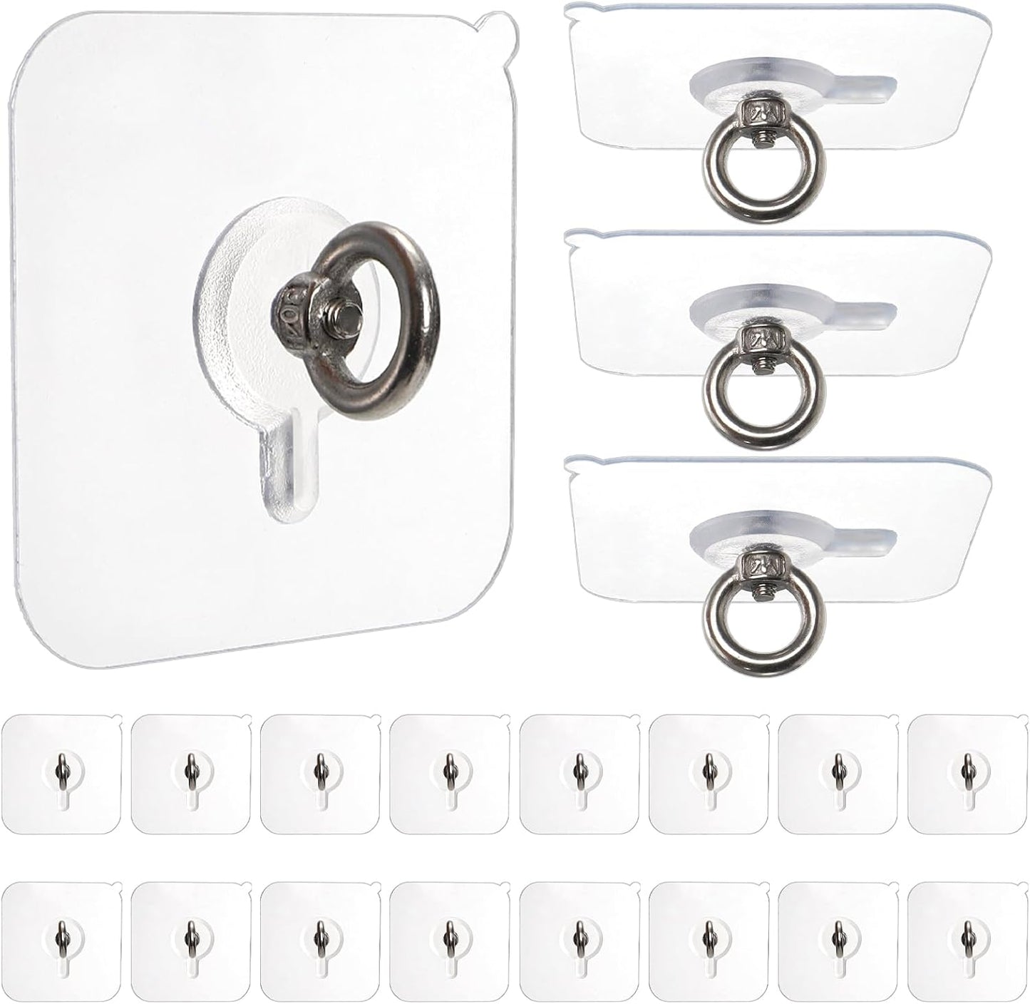 20 Ganchos Techo Autoadhesivos Acero Inox para Luz Plantas