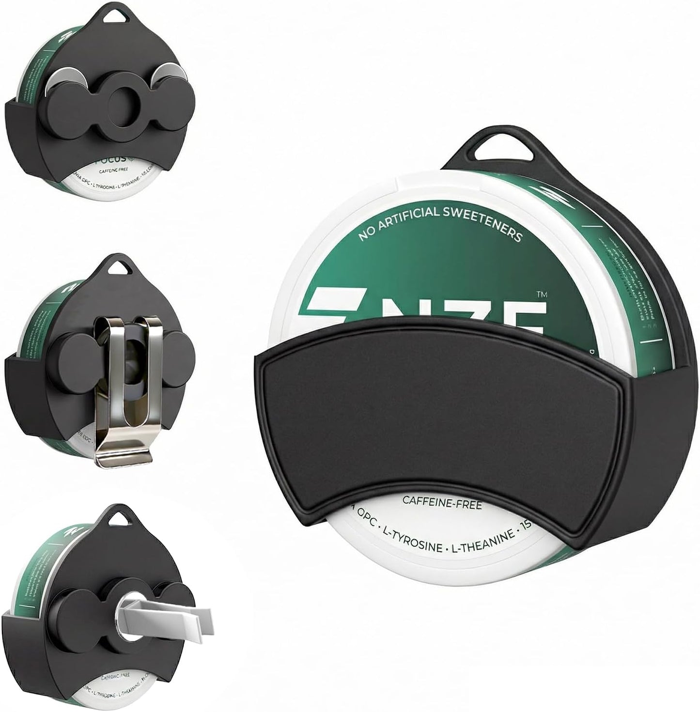 Soporte coche magnético silicona para lata inmersión y clip visera