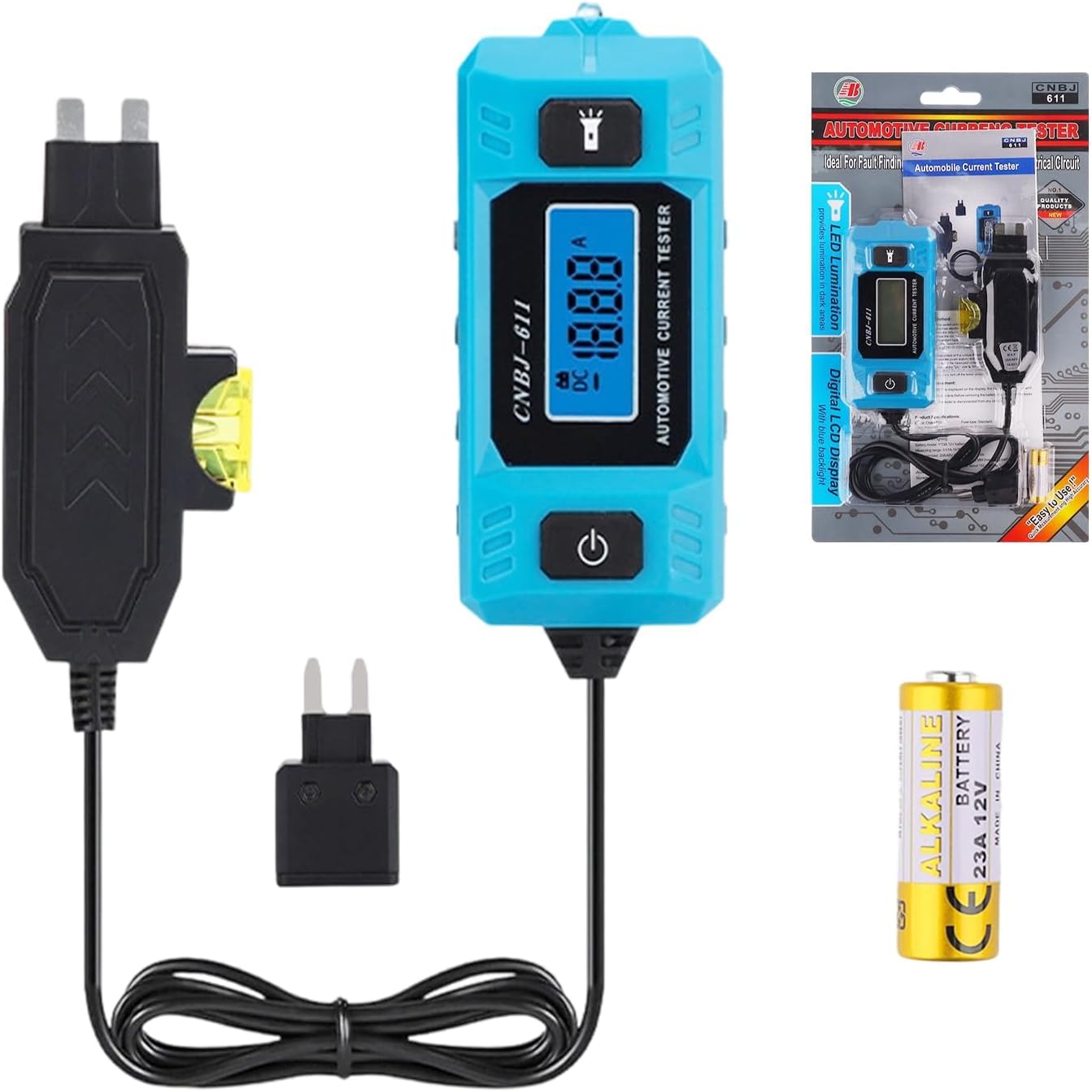 Probador circuito automotriz 20A 48V con pantalla LED