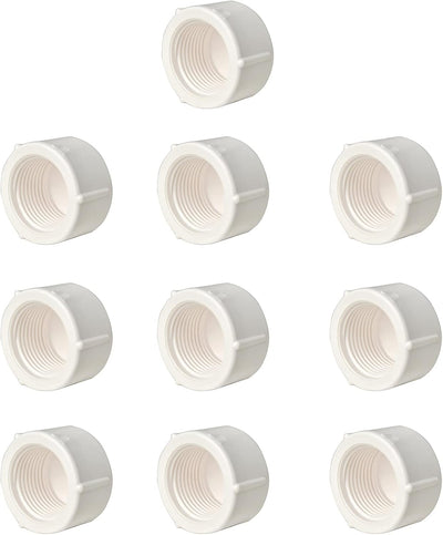 10 Pzas Accesorios PVC 3/4pulg Rosca Hembra BSPT Blanco