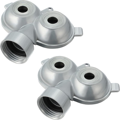 Rociador agua metal 360 grados para césped patio plateado