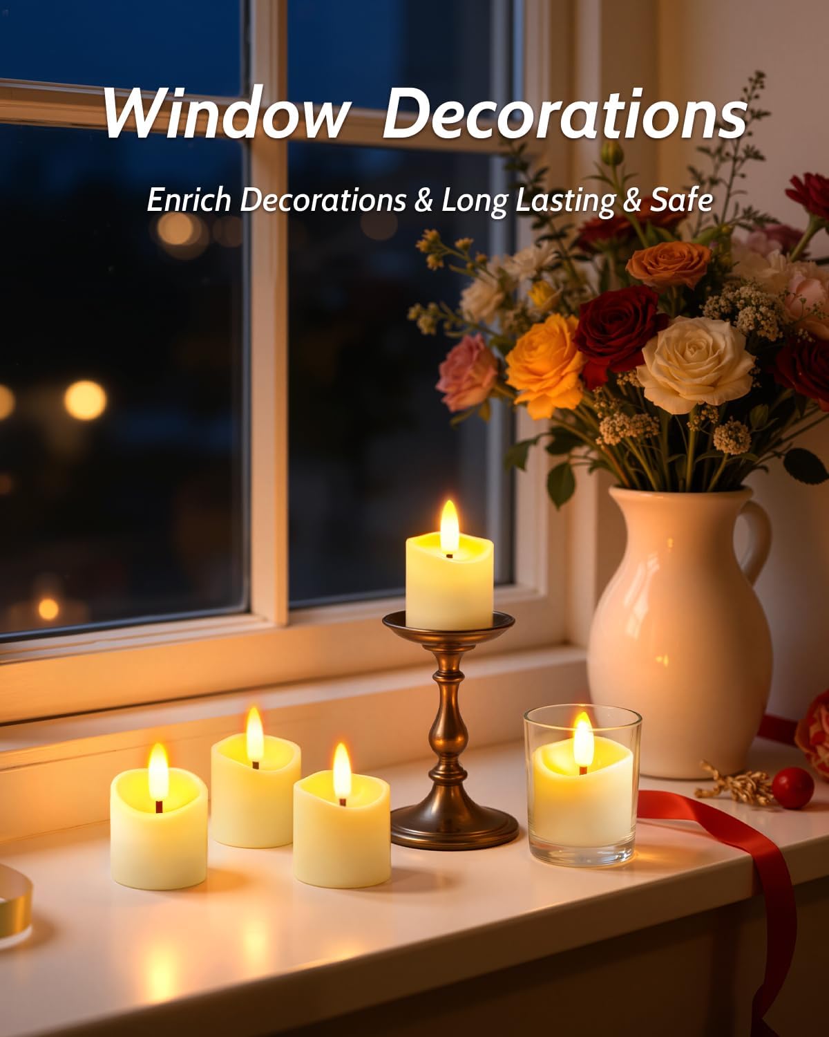 Velas LED recargables temporizador remoto 1.5x2pulg