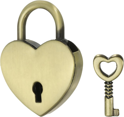 Candado corazón metal llave 1.2x1.5pulg gris para puente amor