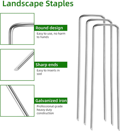30 Grapas para Césped Galvanizadas Resistentes