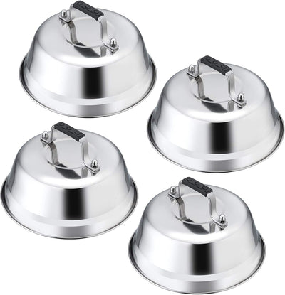 4 Cúpulas Acero Inox 9pulg para Teppanyaki y Parrilla