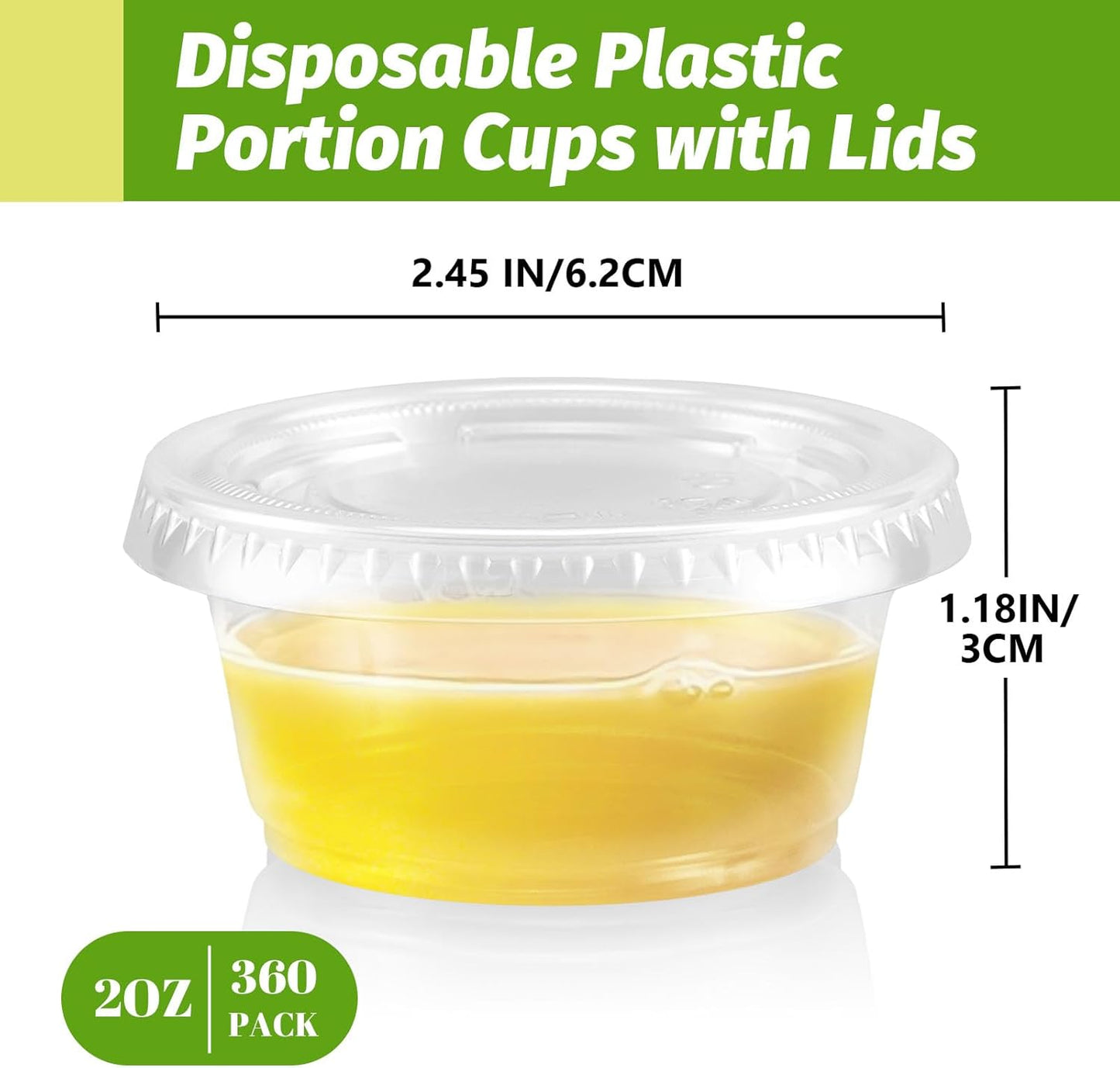 Vasos de papel Clawsoff 3 oz con tapa y 360 vasos de jellshot 2 oz