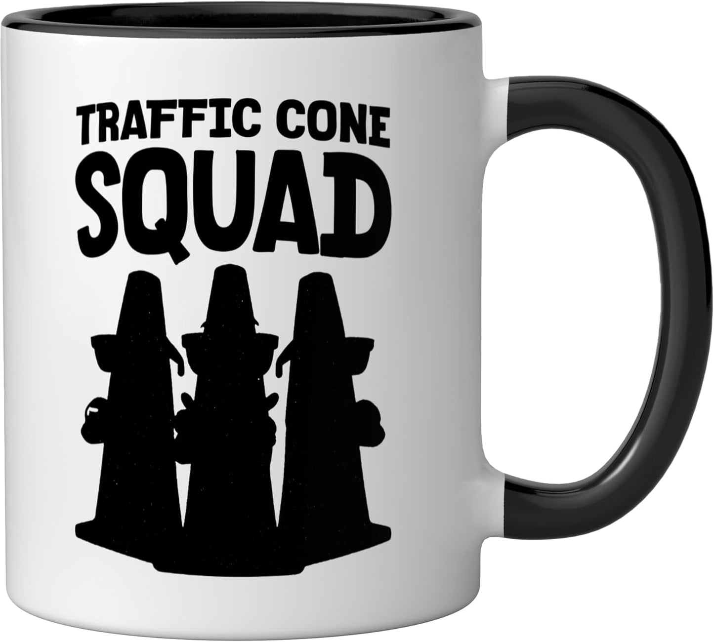 Taza Cerámica Cono de Tráfico Negro/Blanco