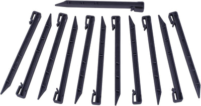 12 Estacas Jardín 10pulg Anclaje Césped Madera Carpintería Negro
