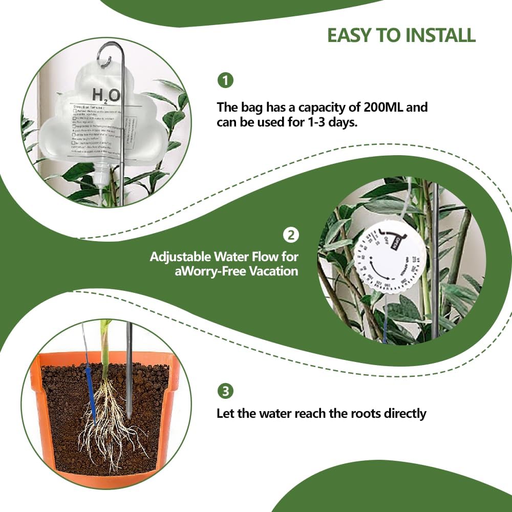 2 Unidades Sistema Riego Automático con Bolsa 16.9oz