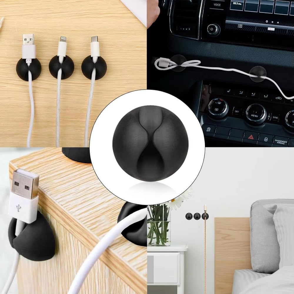 Kit organizador cables escritorio con clips y fundas