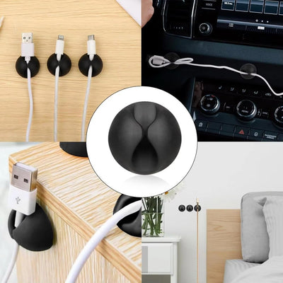 Kit organizador cables escritorio con clips y fundas