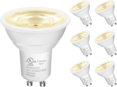 Bombilla LED GU10 regulable 500lm 3000K para cocina y campana