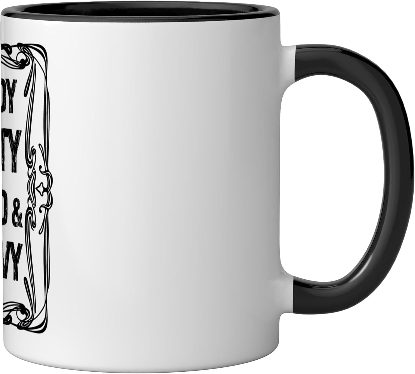 Taza cerámica goth tatuaje mujer nerd negra/blanca