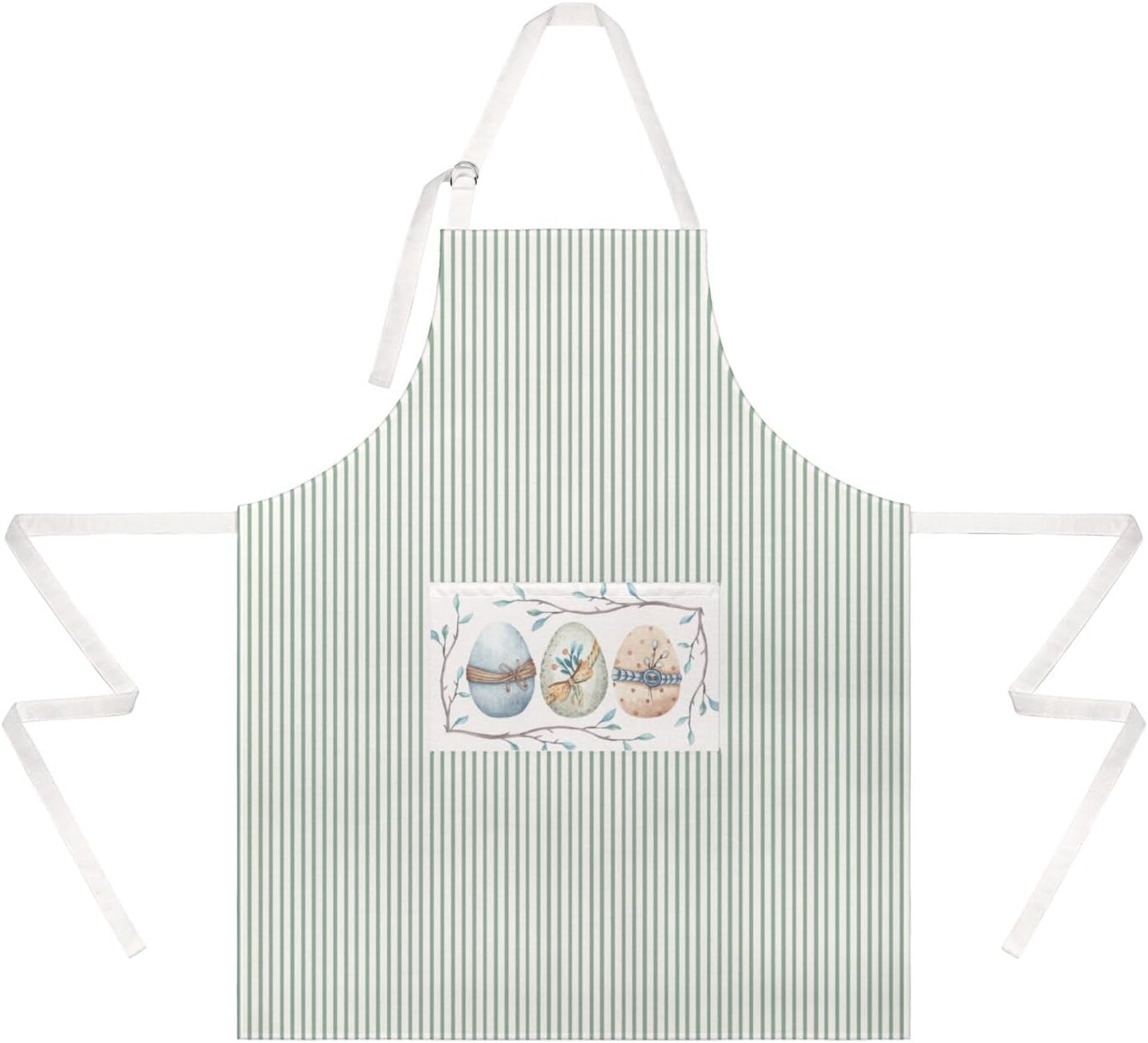 Delantal cocina ajustable con bolsillos algodón lino mujer