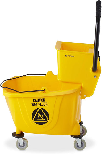 Prensa lateral escurridor combo fregona cubo 33qt amarillo