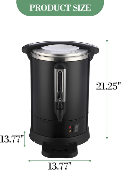 Urna café comercial 80 tazas disp. agua caliente acero inox
