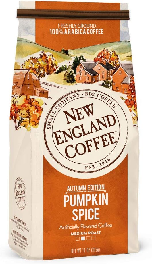 Café de otoño New England Coffee con sabor calabaza y canela