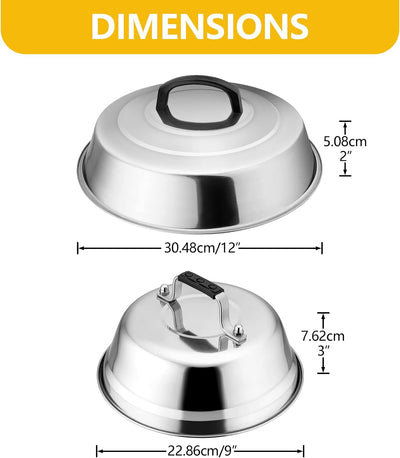 4 Cúpulas Fusión Queso 12.5pulg y 9pulg Acero Inox