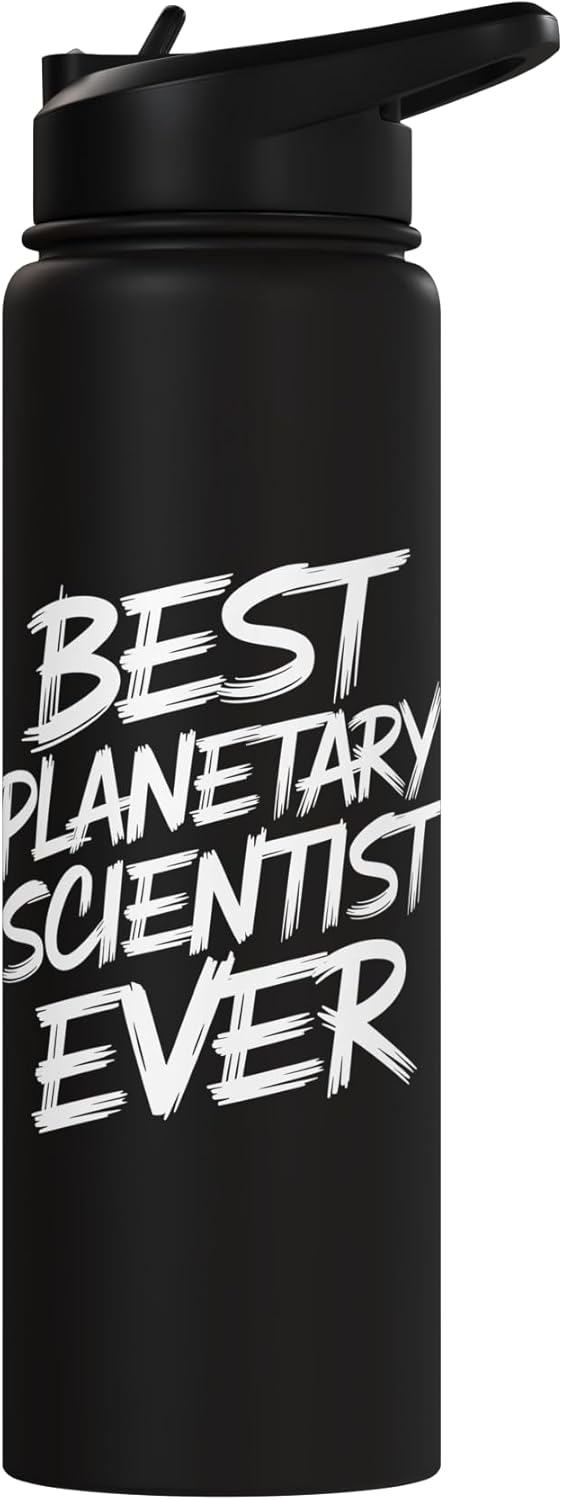 Botella de agua acero inoxidable aislada científico planetario divertido