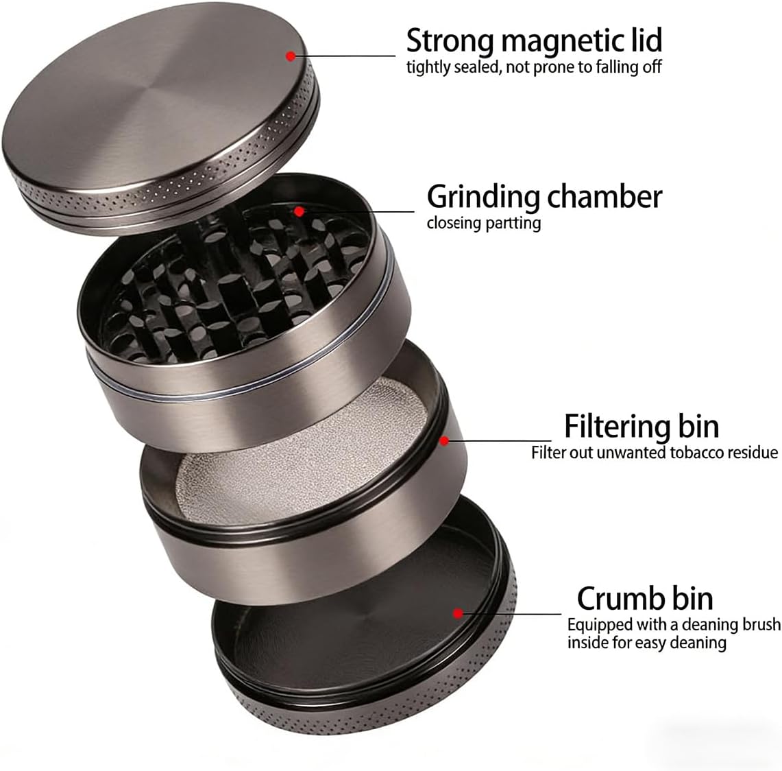 Molinillo especias 2pulg herramientas cocina gris
