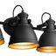 Lámpara tocador industrial 4 luces pantalla metal negro