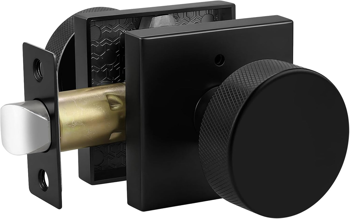 Pomos puerta interior negro roseta cuadrada moderno