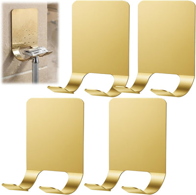 4 Ganchos Adhesivos Dorados Soporte Ducha Impermeables