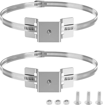 2 Set Soportes Ajustables para Postes 4-15pulg Clamps Acero Inox