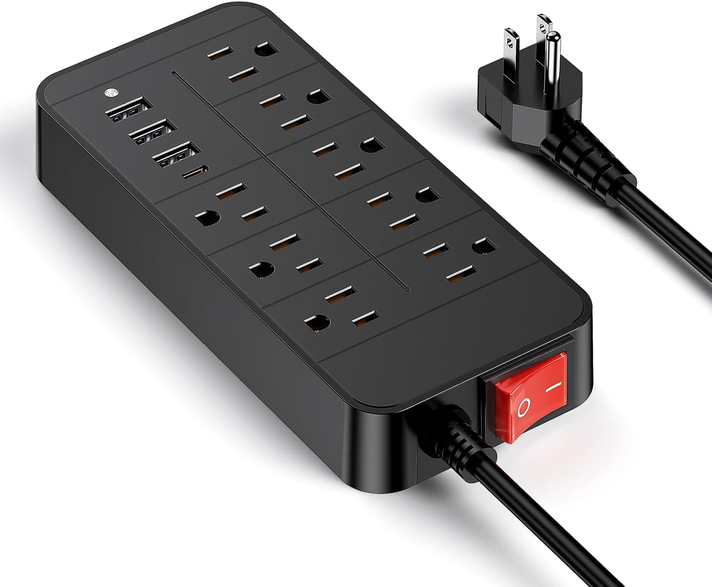 Regleta sobretensiones con 8 salidas USB-C y USB-A 5pies