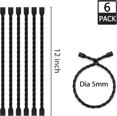 6 Bridas Silicona 12pulg Con Núcleo Acero Ataduras Multiuso