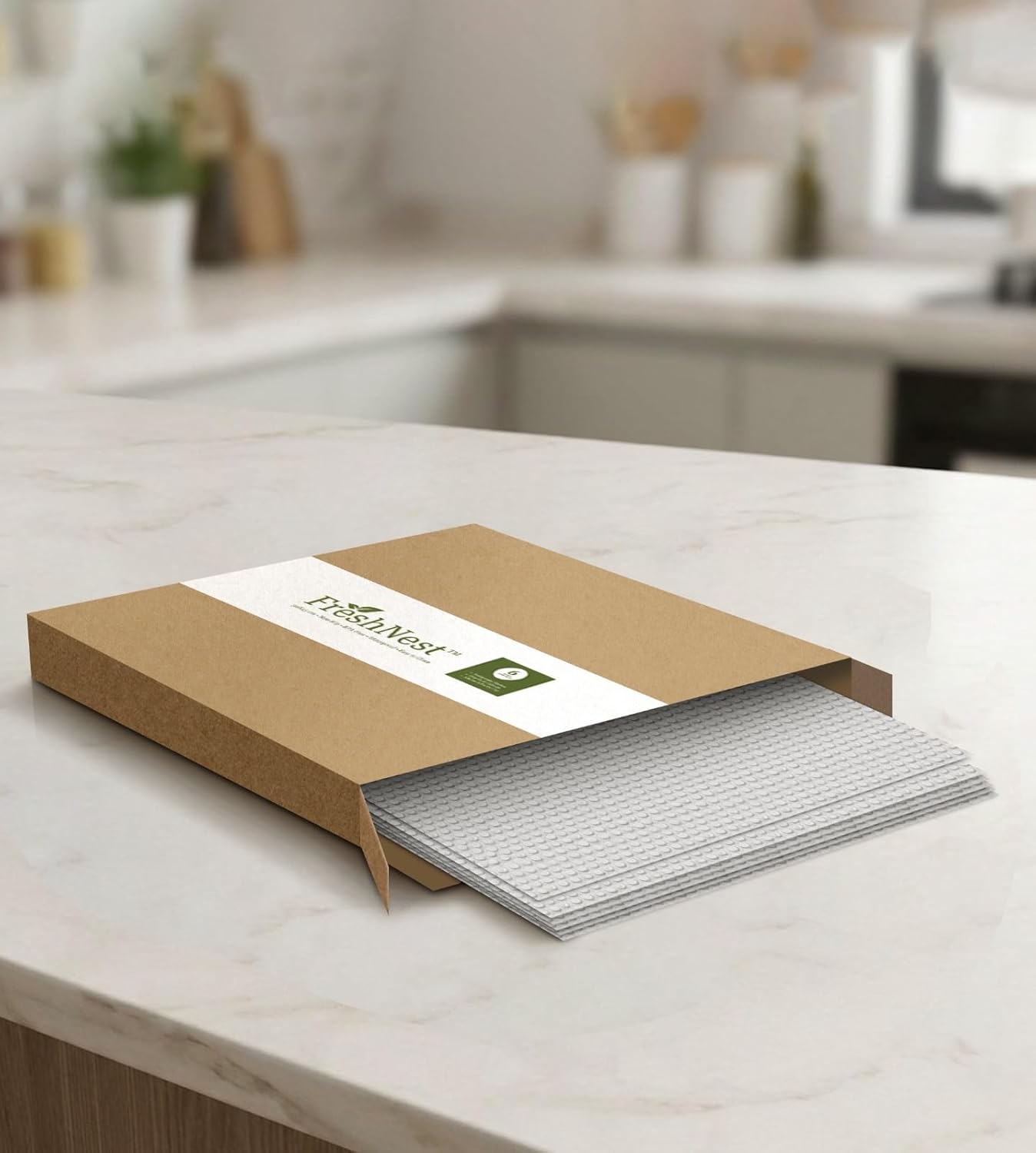 Alfombrillas para estantes de refrigerador 12 x 18 pulgadas sin BPA antideslizante paquete de 6