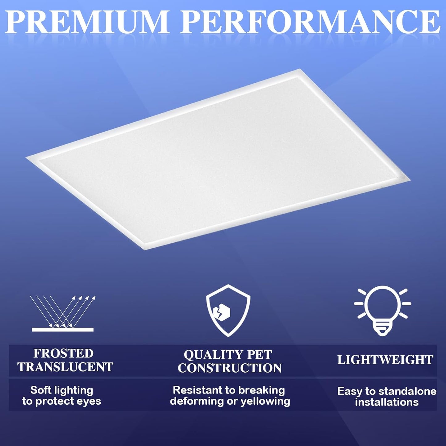 10 Hojas Difusoras Luz LED Blanca 9.875x22.875pulg