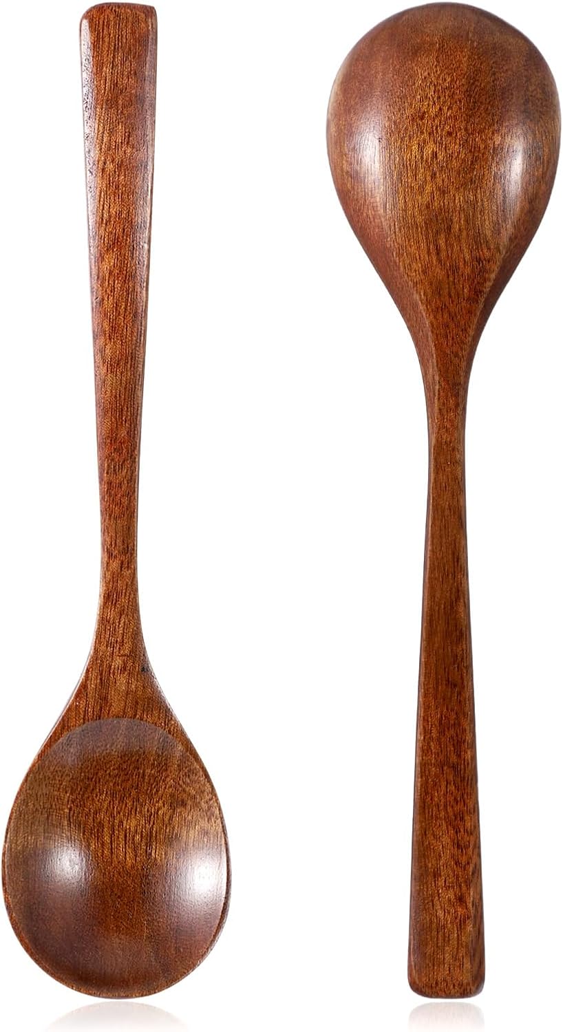 2 Cucharas Madera Mango 7pulg para Té Café Cereales
