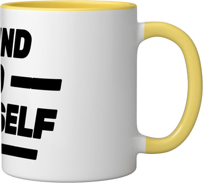 Taza Cerámica Elección Consciente Amarillo/Blanco