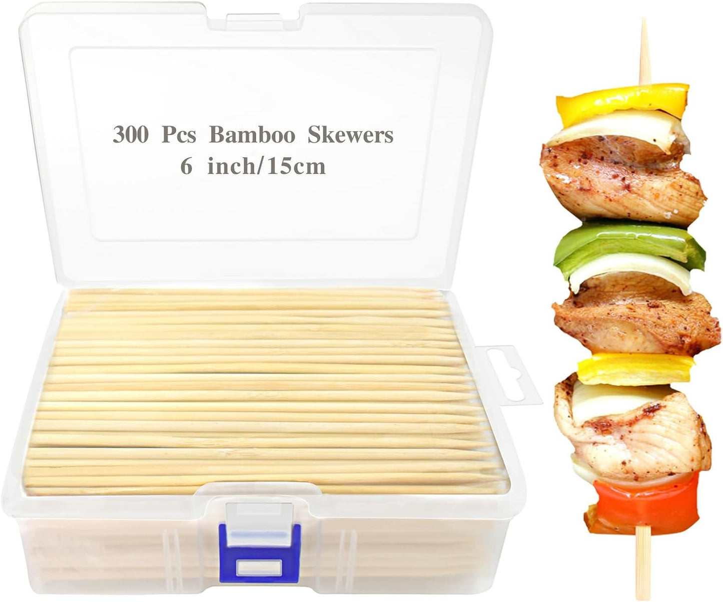 300 Pinchos Bambú 6pulg para Aperitivo Barbacoa