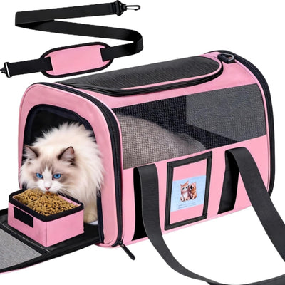 Transportador para gatos y perros con cuenco desmontable