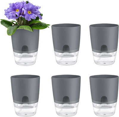 Macetas riego automático 4.1pulg para violetas aloe hierbas set 6
