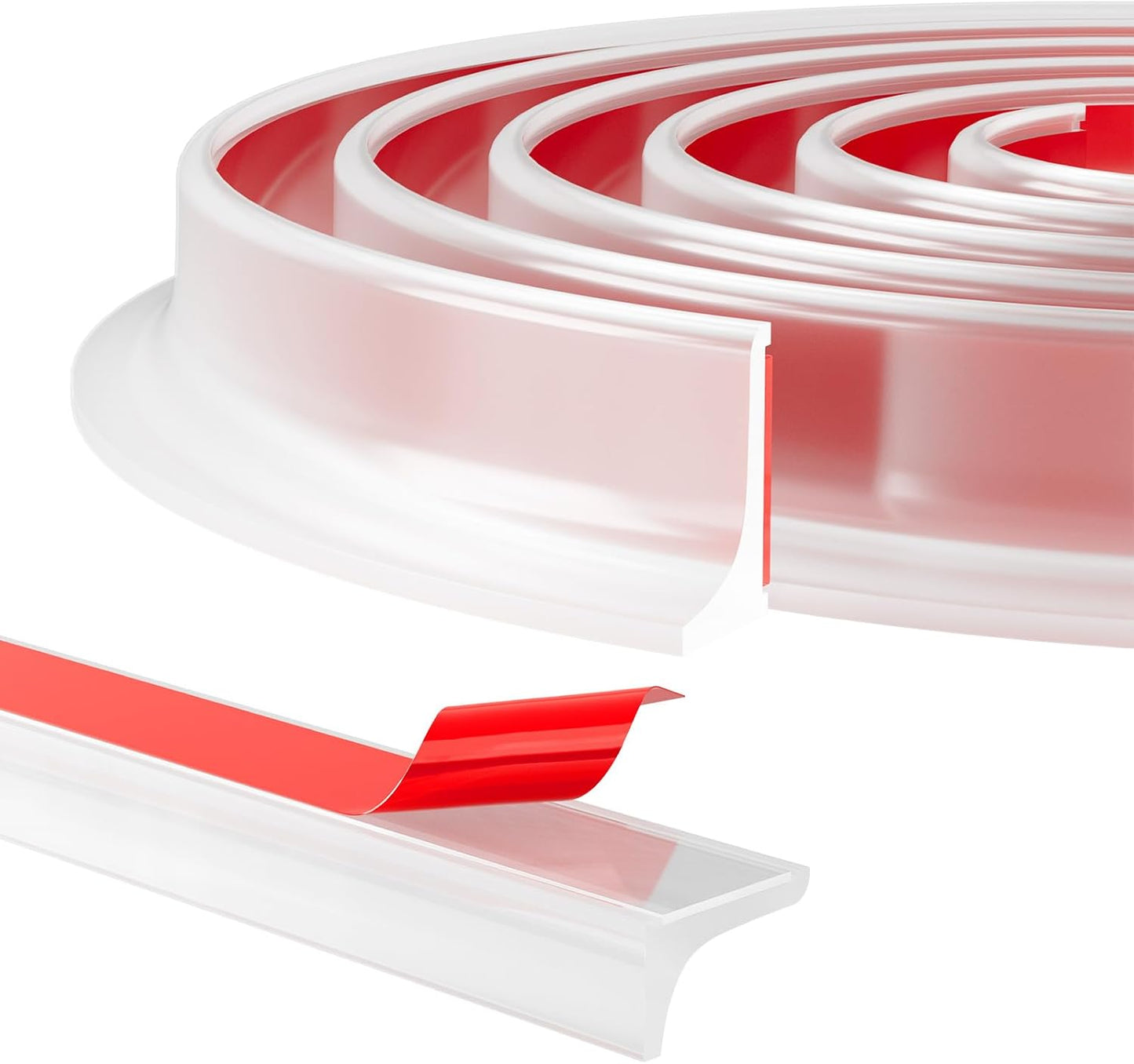 Protector presas ducha tira silicona 39pulg transparente