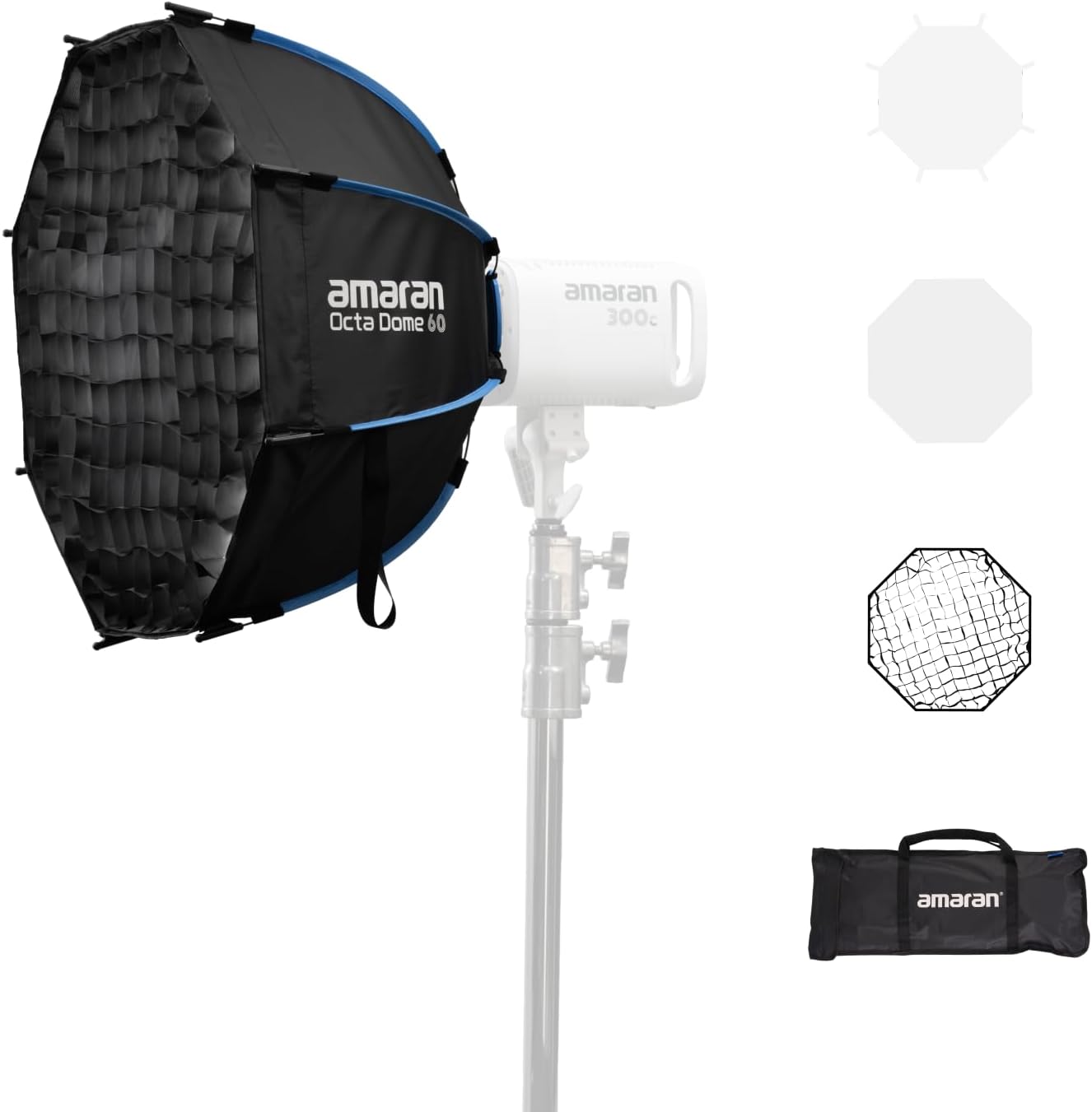 Softbox Octa Dome 60 de 23.6pulg para 150c 300c Aputure LS 300 600
