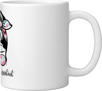 Taza Cerámica para Mamá con Flor y Cabello Desordenado