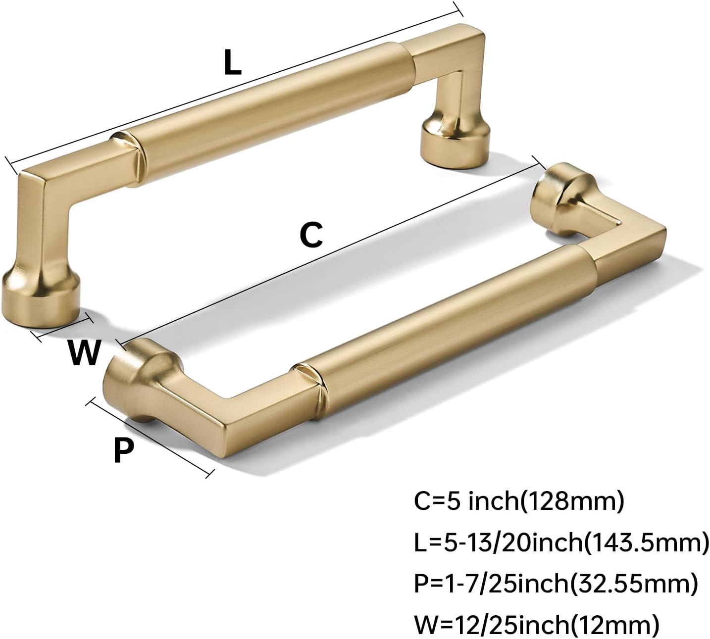 Pack 2 Tiradores Bronce Champán 5pulg Asas Sólidas Cocina