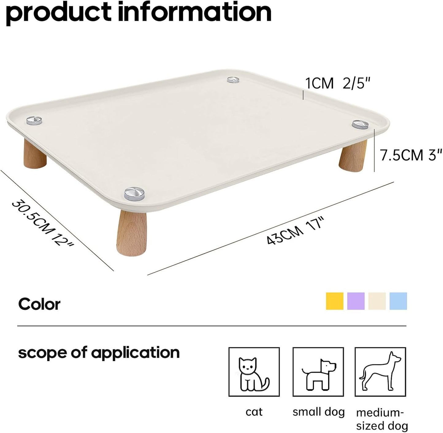 Soporte elevado para tazón mascotas 3pulg comp automático