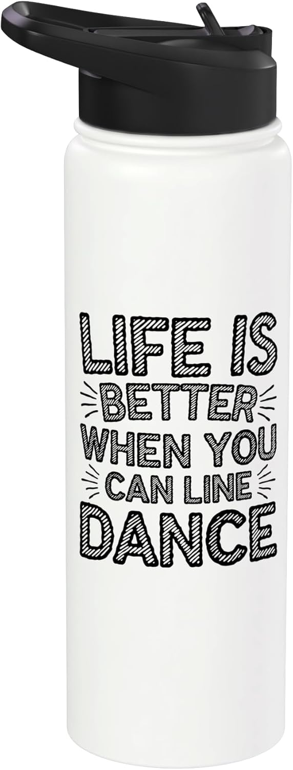 Botella agua acero inox aislada frase country line dancing