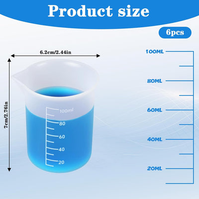 6 vasos de silicona para derretir chocolate y medir 3.3 fl oz