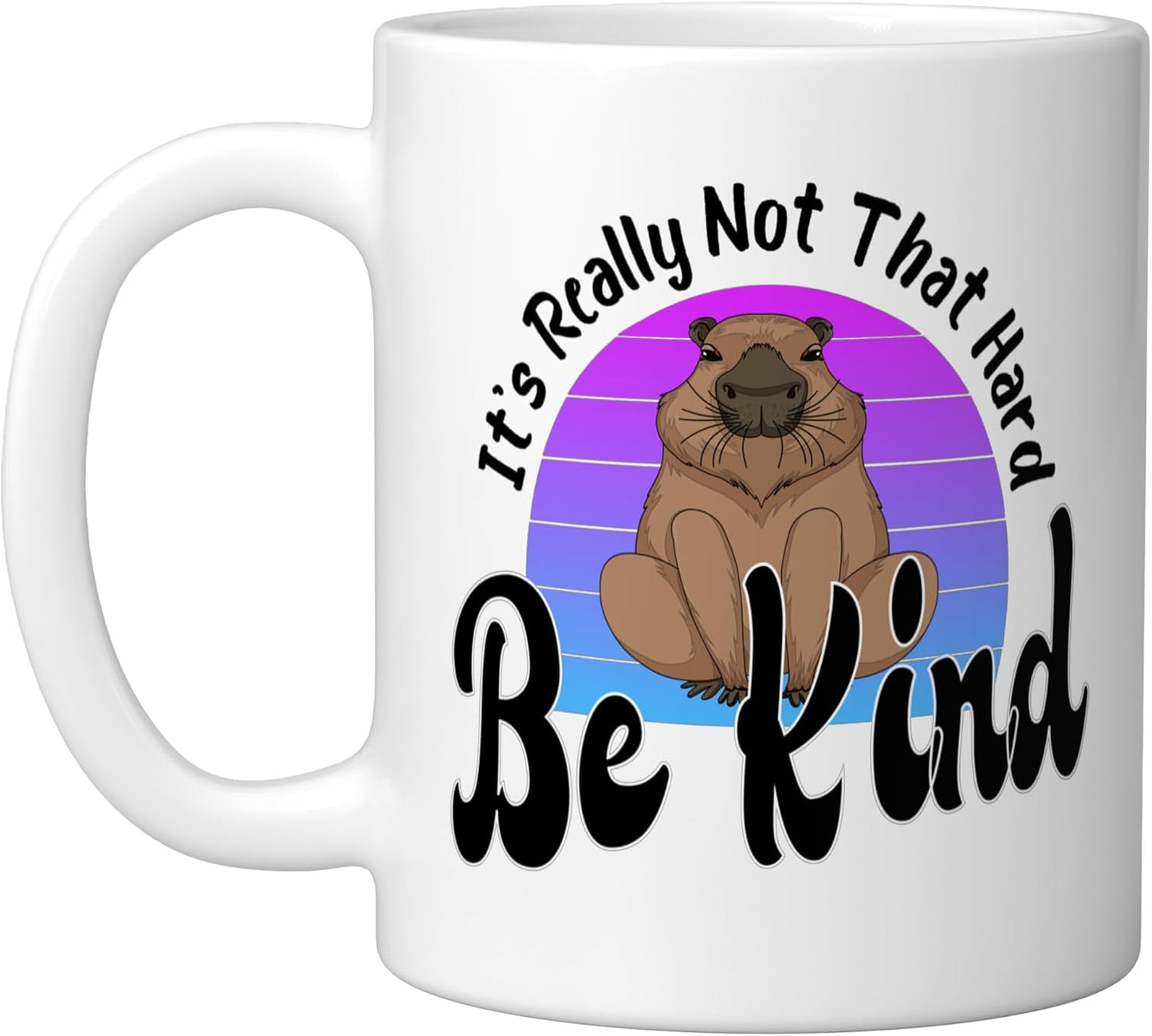 Taza cerámica de capivara amabilidad retro blanca